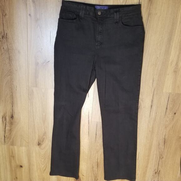 NYDJ Women’s Jeans Black Straight Leg Lift Tuck Jeans Stretch Size 14 - Picture 1 of 10